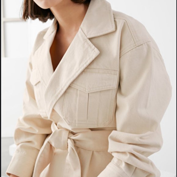 Belted denim wrap jacket Clearance